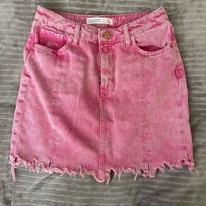 Zara Pink Denim Mini Skirt